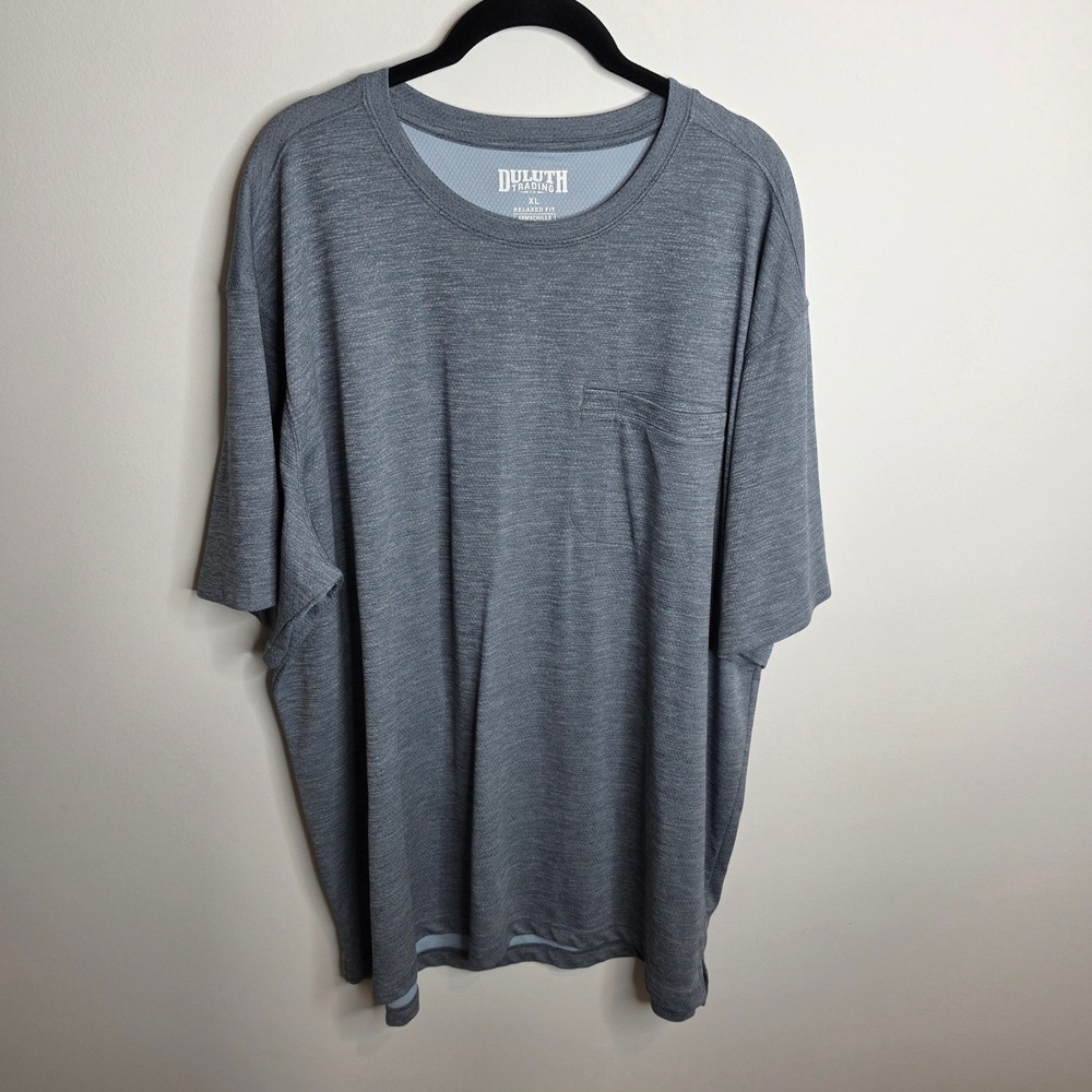 Duluth Trading Co T-Shirt Mens XL Armachillo Relaxed Fit Blue Heather